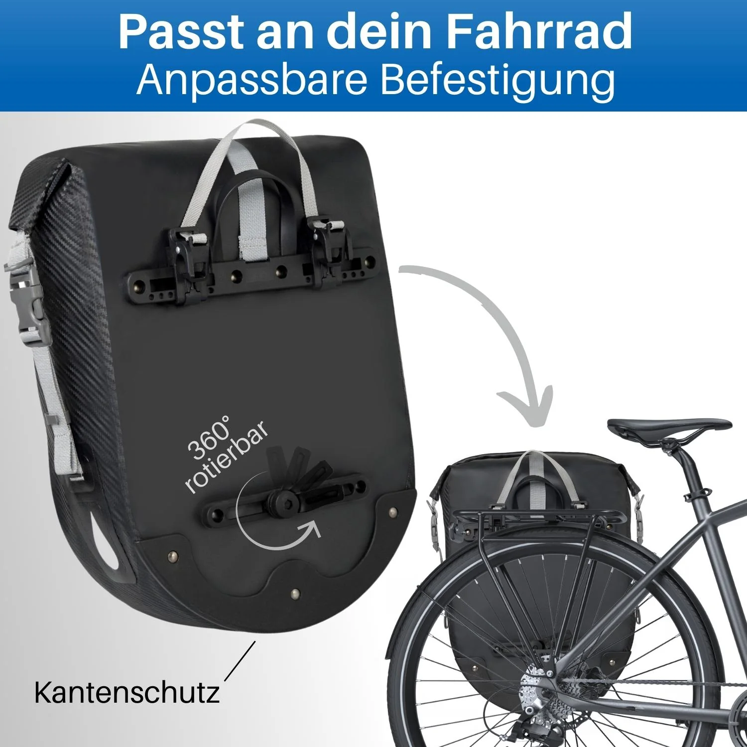 2 Stk Fahrrad Hinterradtasche wasserdicht 25L - Image 3
